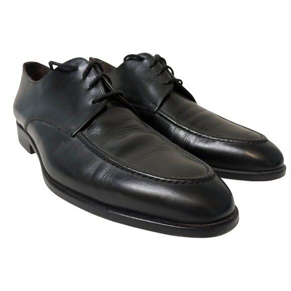 Bruno Magli Loreto BM600677 Black Leather Low Top Plain Toe Oxfords Size 11.5 - Picture 1 of 11